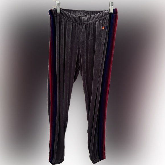 Aviator Nation Velvet Strip Sweatpants Womens size medium - Picture 2 of 5